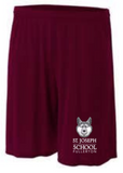 St. Joseph School - Adult Training Shorts - Stacked logo (Black or Maroon)