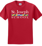 St. Joseph Cockeysville - Flag - Short Sleeve Shirt (Island Yellow, Tennessee Orange, Deep Purple, True Red or Kelly Green) (Youth and Adult)