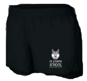 St. Joseph School - Lady Youth Training Shorts - Stacked logo - Black