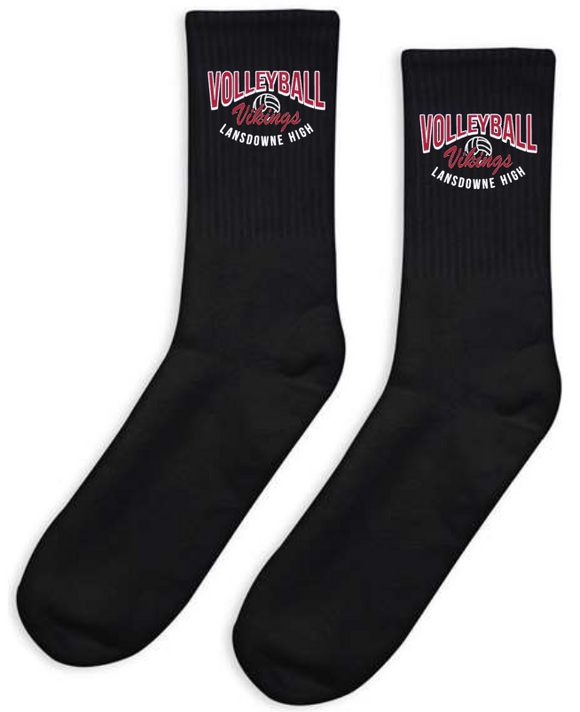 LHS Volleyball - Black Crew Socks with Logo