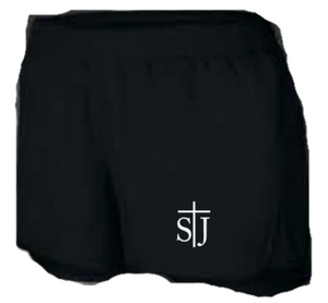 St. Joseph School - Lady Youth Training Shorts - STJ logo - Black