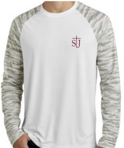 St. Joseph School - Drift Camo Colorblock LS - STJ Logo