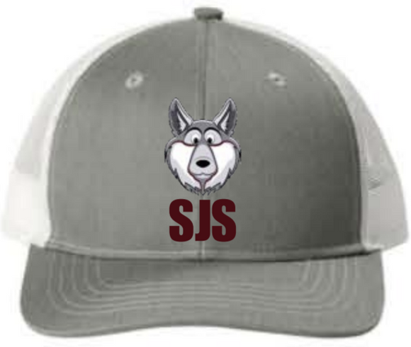 St. Joseph School - Youth Cap Snapback Trucker Cap - Wolf Logo (Printed)