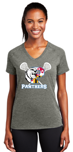 PANTHERS LAX - MD Flag Ladies Ultimate Performance V-Neck (Black or Grey)