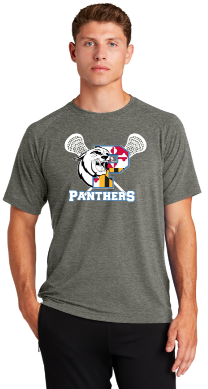 PANTHERS LAX - MD Flag TALL Performance Short Sleeve T Shirt (Black or Silver)