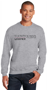 St. Joseph School - Adult Crewneck Sweatshirt - Wolfpack (Black or Grey)