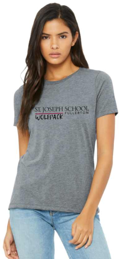 St. Joseph School - Lady's Short Sleeve - Wolfpack (Black, White, or Grey)