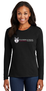 St. Joseph School - Lady Long Sleeve - Wolfie Long Logo (Maroon, Black, Pink, White or Grey)