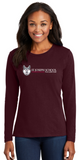 St. Joseph School - Lady Long Sleeve - Wolfie Long Logo (Maroon, Black, Pink, White or Grey)