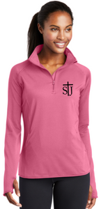 St. Joseph School - Lady 1/4 Zip - STJ Logo (Black, White, Dusty Rose or Grey)