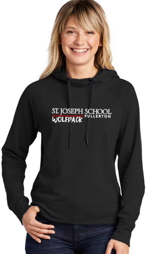 St. Joseph School - Lady French Terry Lightweight Pullover - Wolfpack (Heather Grey or Heather Black)