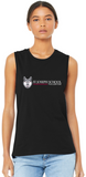 St. Joseph School - Women's Jersey Muscle Tank - Wolfie Long Logo (Black, White or Grey)