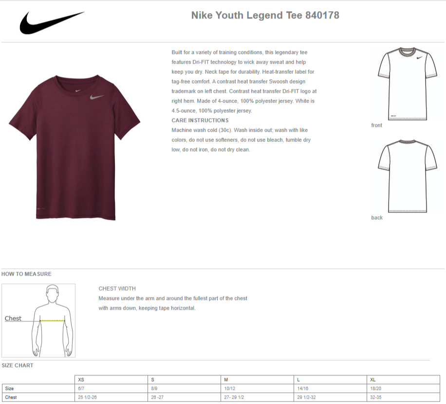 PANTHERS LAX - Nike Legend SS T Shirt (Light Blue or Black) – Crab