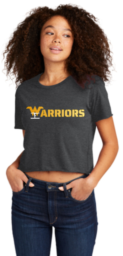 Warrior Gymnastics - Gradient - Black Short Sleeve Crop Top