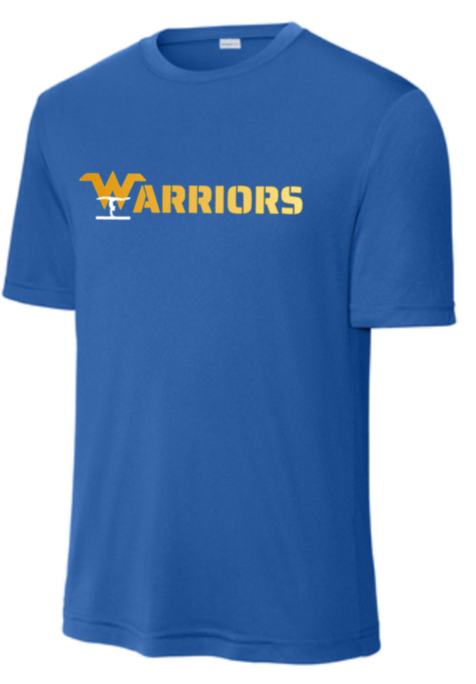 Warriors Gymnastics - Gradient Letters -SS Performance Shirt (Blue or Black)