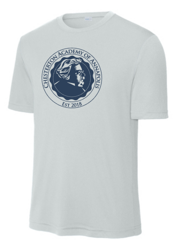 Chesterton Academy - ANNAPOLIS Grey Performance Short Sleeve Shirt (Youth or Adult)