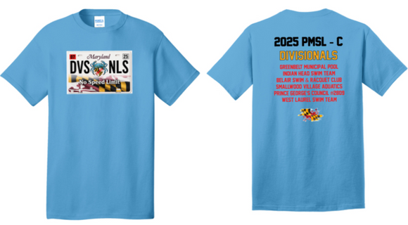 2025 PMSL DIV C Champs - Aqua Blue Cotton Short Sleeve Shirt