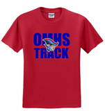 OMHS Track - Letters Short Sleeve Shirt (Red, Blue or Black)