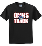 OMHS Track - Letters Short Sleeve Shirt (Red, Blue or Black)