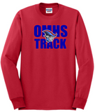 OMHS Track  - Letters Long Sleeve Shirt (Blue, Black or Red)