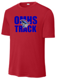 OMHS Track - Letters SS Performance Shirt (Red, Blue or Black)