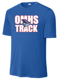 OMHS Track - Letters SS Performance Shirt (Red, Blue or Black)