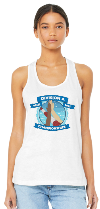 2025 PMSL DIV A CHAMPS - White Racer Back Tank Top (Front Only)