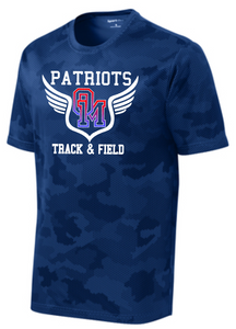 OMHS Track - Shield Blue Camo Hex Short Sleeve Shirt