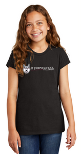 St. Joseph School - GIRLS Short Sleeve - Wolfie Long (Black, White, or Grey)