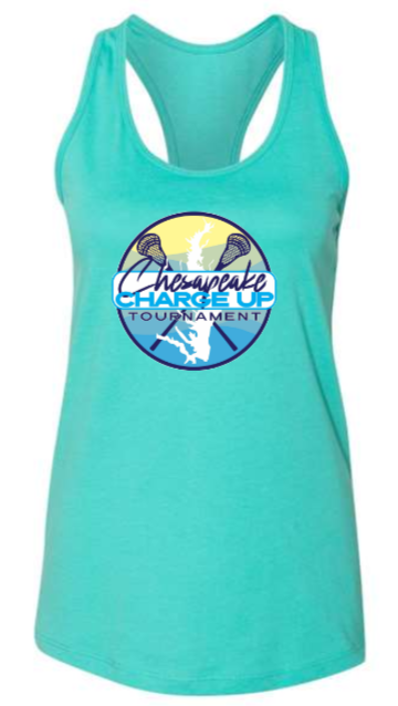 2024 Charge Up - TEAL Racerback Tank Bella Canvas Shirt (ONLINE ONLY)