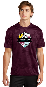 Two Rivers - Maroon Camo Hex Short Sleeve Shirt