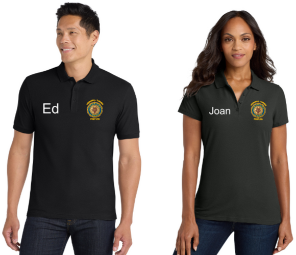AL 276 - Polo Printed (Unisex or Lady Cut) (Black or Navy)