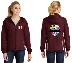 Two Rivers - Official Ladies Hooded Raglan Jacket (Maroon)