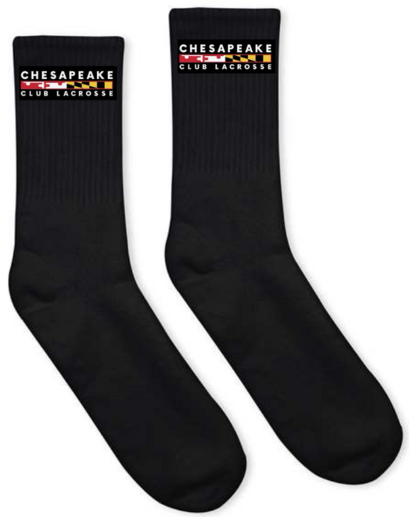 CC Lax - Black Crew Socks with Logo