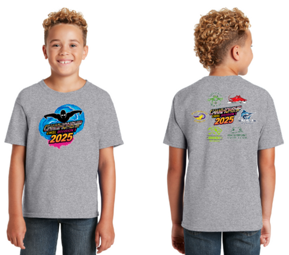 2025 CMSL DIVISION 1 CHAMPS - Grey Cotton/Poly Short Sleeve Shirt