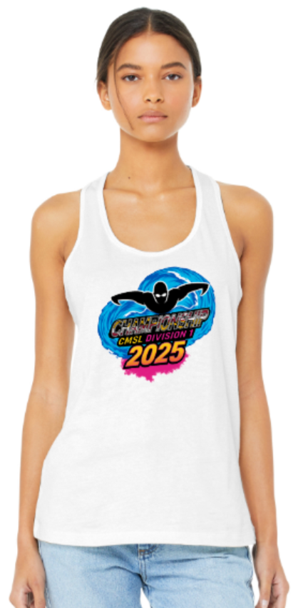 2025 CMSL DIVISION 1 CHAMPS - White Racer Back Tank Top