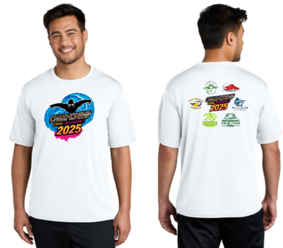 2025 CMSL DIVISION 1 CHAMPS - White Performance Short Sleeve Shirt
