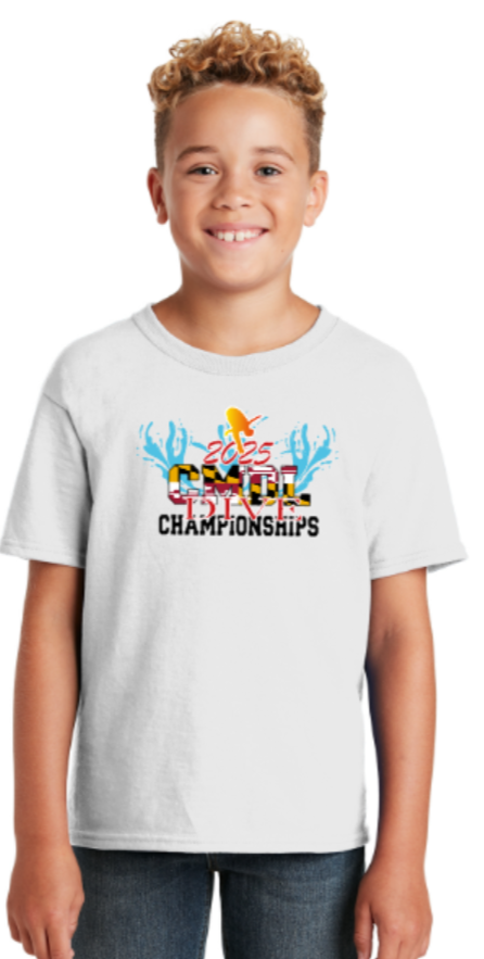 2025 CMDL CHAMPS - White Cotton/Poly Short Sleeve Shirt (Diver's Names on Back)