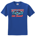 Chesapeake Girls Baseball - MD Flag - Short Sleeve T Shirt (Columbia Blue, Royal Blue or Sports Grey)