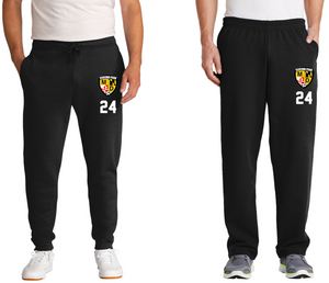 Severna Park - Shield - Sweatpants (Joggers or Open Bottom) (Black)