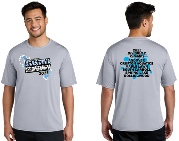 2025 CMSL DIV 2 CHAMPS - Grey Performance Short Sleeve Shirt