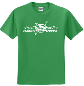 Russett Sharks - Green Short Sleeve T Shirt