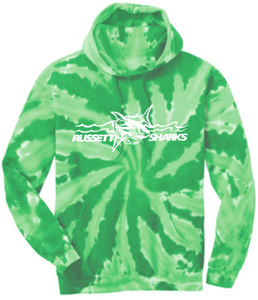 Russett Sharks - Classic Tie Dye Hoodie (Green)