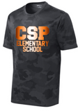 CSP Elementary - Gradient Camo Hex Short Sleeve Shirt (White or Iron Grey) Youth and Adult