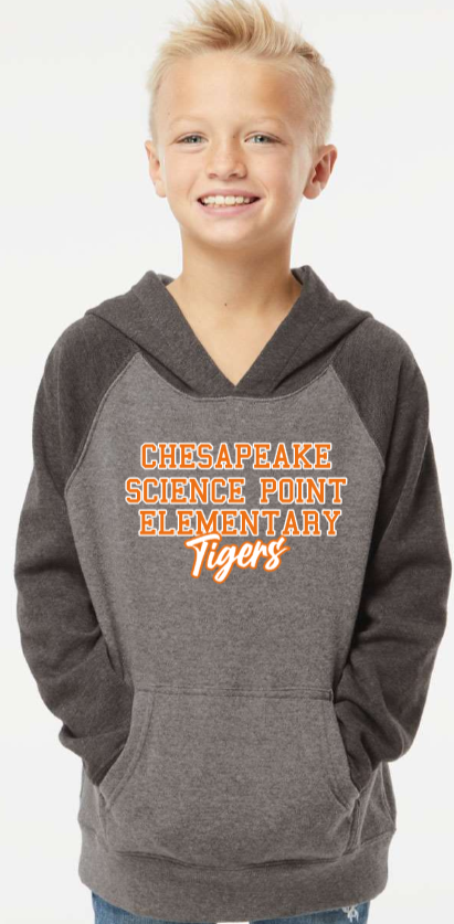 CSP Elementary - Tigers - Youth Nickel Carbon Black Hoodie