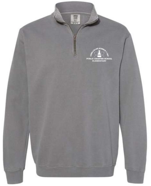 CSP Elementary - Charter School - Ladies Grey Comfort Colors 1/4 Zip (Printed)