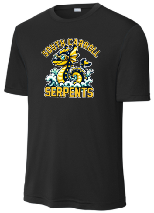 South Carroll Serpents - Performance Short Sleeve T Shirt (Black, White or Gold)