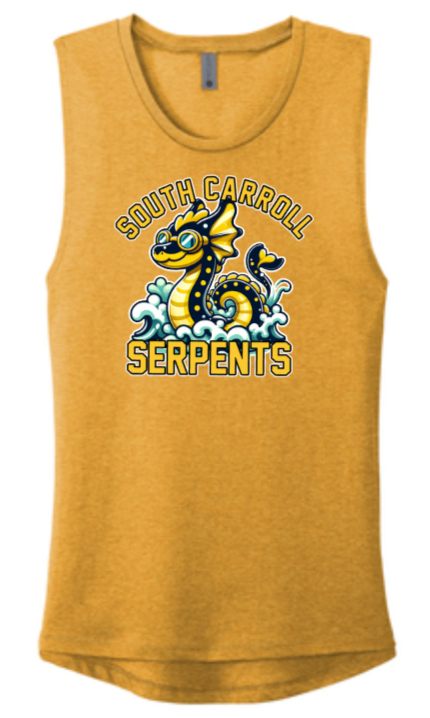 South Carroll Serpents - Official Next Level Women's Muscle Tank Top - Gold