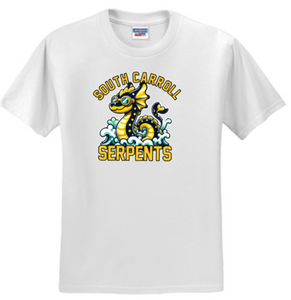 South Carroll Serpents - Short Sleeve T Shirt (White, Gold or Black)