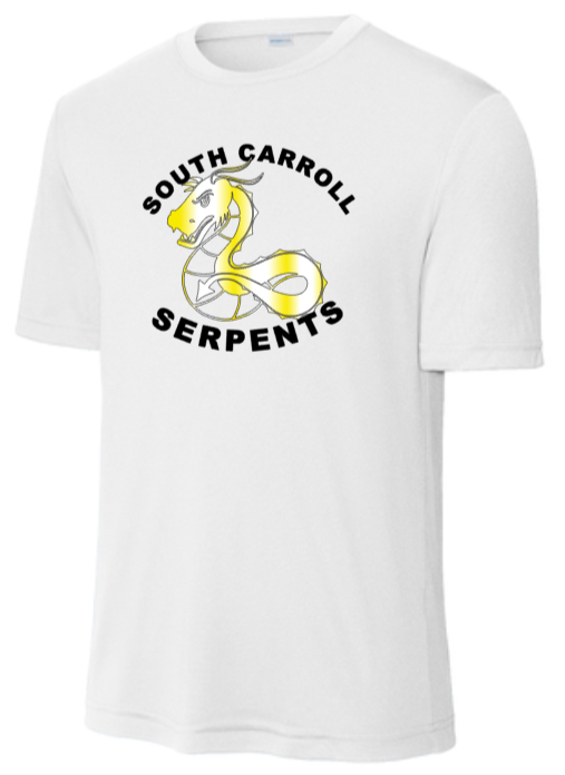 South Carroll Serpents - Simple Performance Short Sleeve T Shirt (White or Silver)